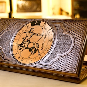 Backgammon Set Boogschutter Zodiac Sign / Gepersonaliseerd / Klassieke maten / Volledige set / Gratis snelle Express verzendoptie