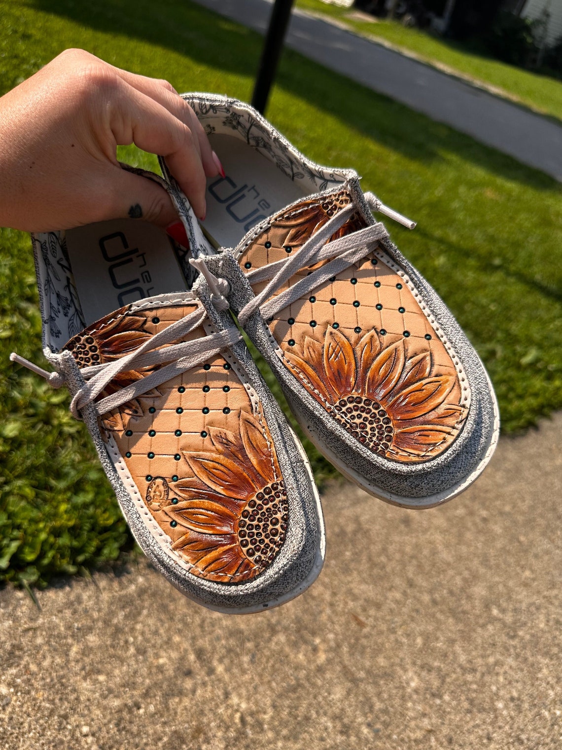 custom tooled hey dudes