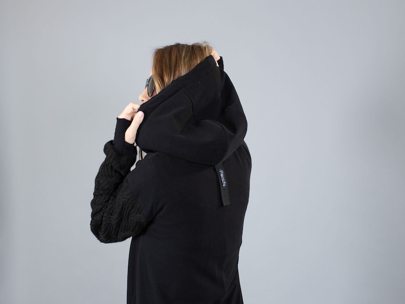 Long Zip Up Hoodie Woman, Outdoor Fleece Jacket, Cyberpunk Jacket Woman, The Weekend Hoodie image 7