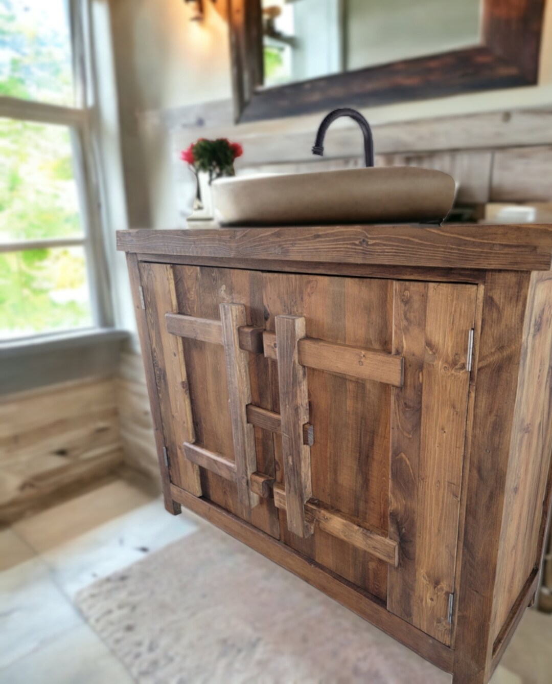 Primitive Bathroom Vanity//reclaimed Wood//made to Order// Sink Not Included//free SHIPPING