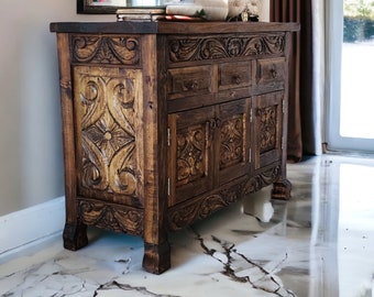 Diovana Buffet Table// Old Times Collection// Credenza// TV Stand// Hand carved// FREE SHIPPING