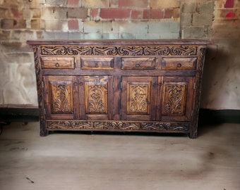 Haya from our Old Times collection//server//credenza//Buffet table//TV stand//Hand-carved console//FREE SHIPPING