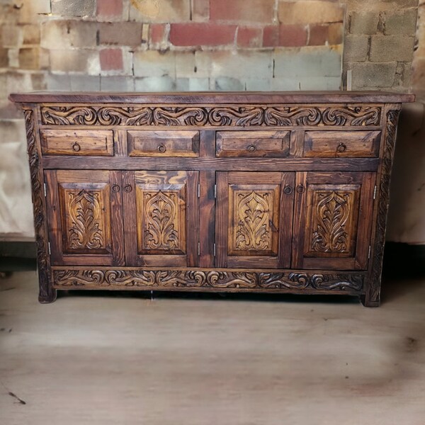 Haya from our Old Times collection//server//credenza//Buffet table//TV stand//Hand-carved console//FREE SHIPPING