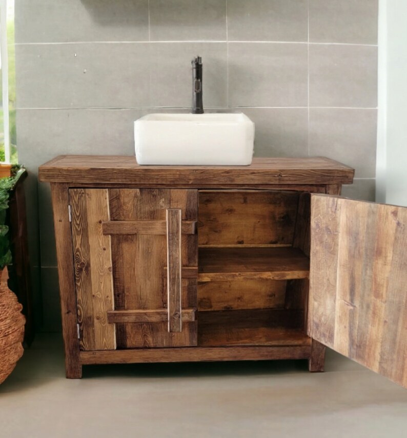 Primitive Bathroom Vanity//reclaimed Wood//made to Order// Sink Not