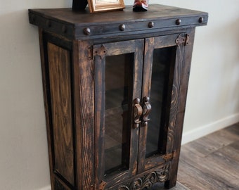 Pioneer Accent Cabinet // Hand carved // Entryway // Living Room // FREE SHIPPING