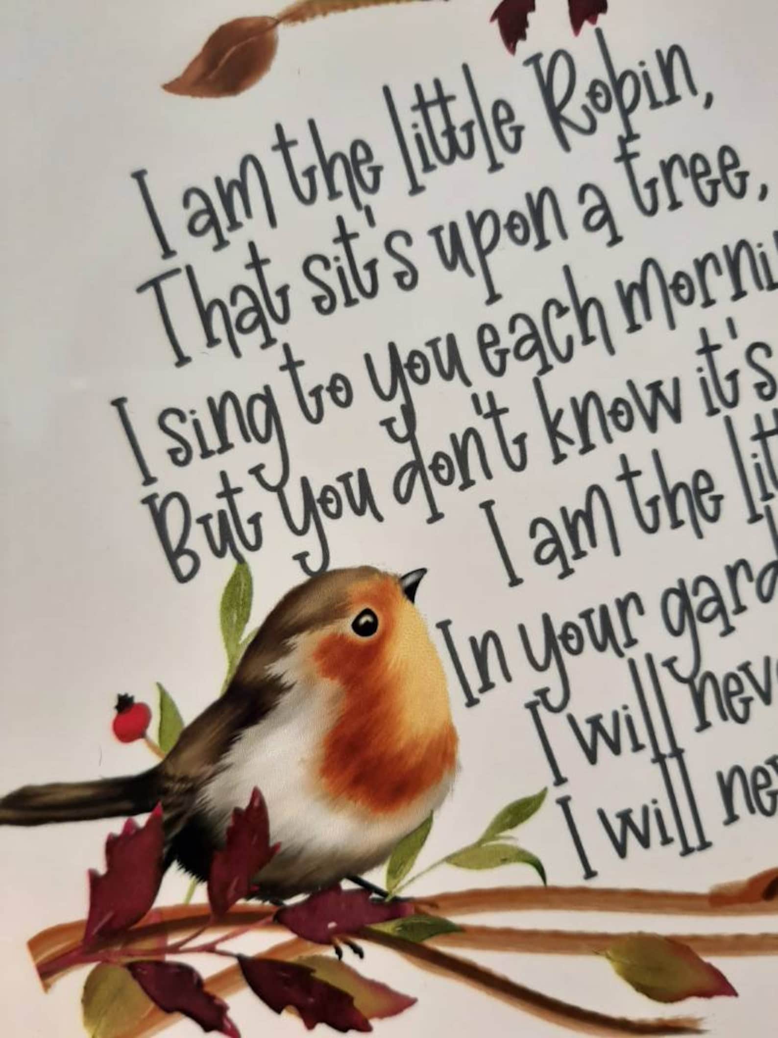 Rotkehlchen Schild Rotkehlchen Gedicht Rotkehlchen Dekor Etsy