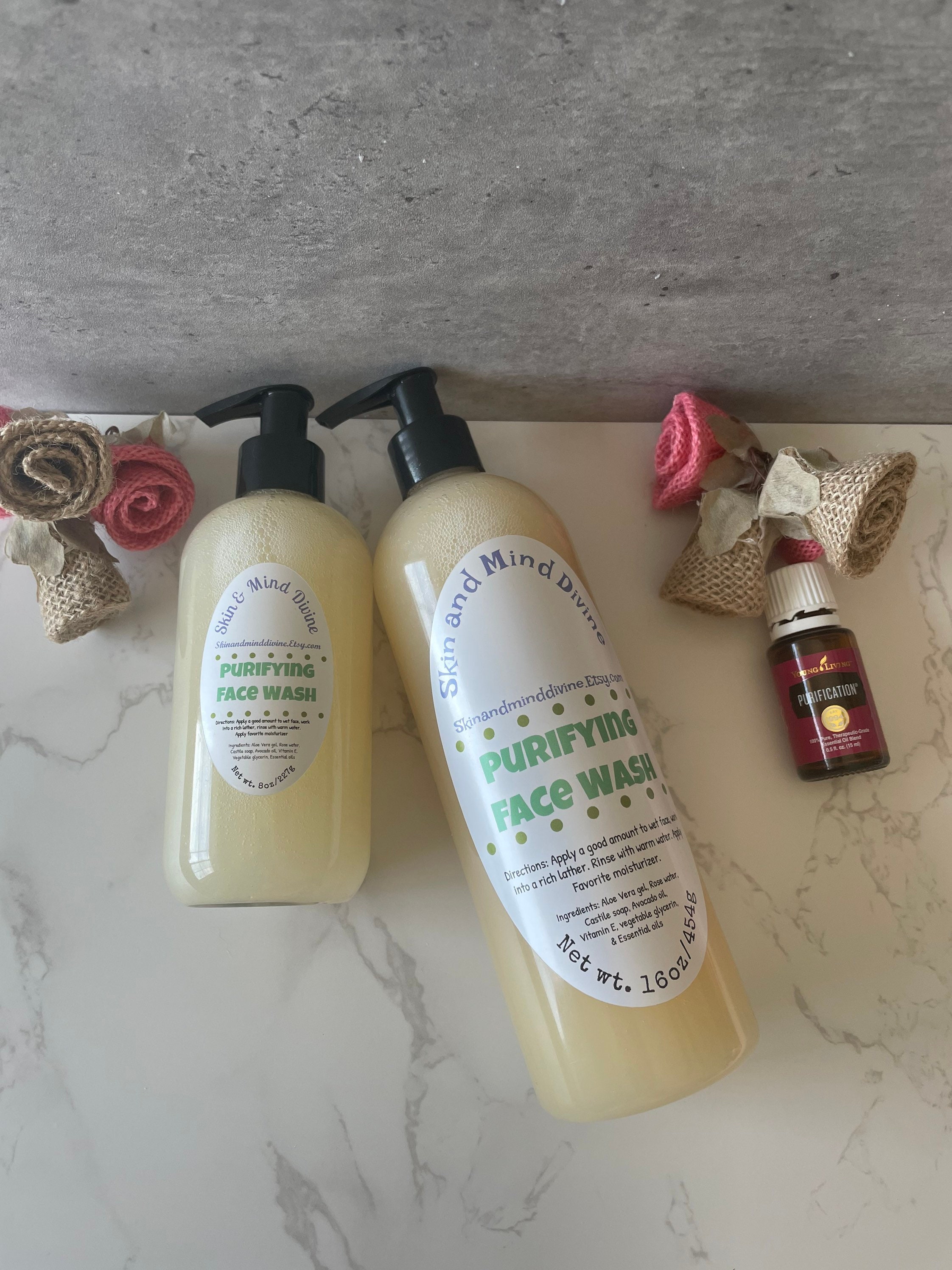 Natural Tea Tree Oil Face Wash Rose Water Facial Cleanser Etsy