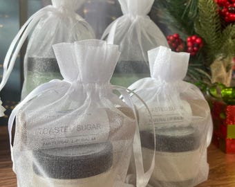 Set de exfoliante y bálsamo labial de azúcar batida: cuidado labial exfoliante natural