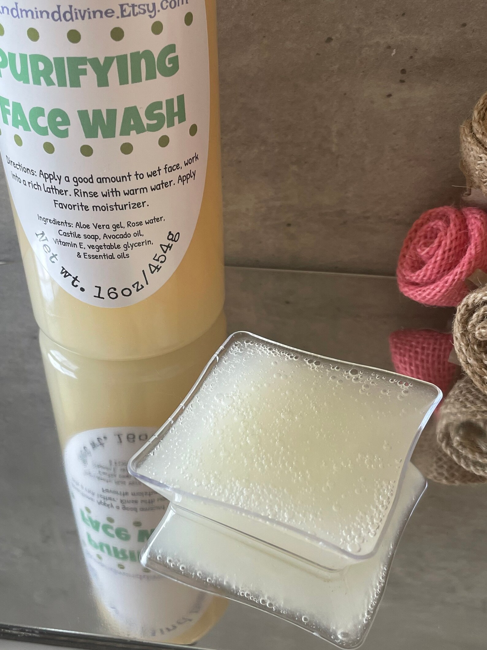 Natural Tea Tree Oil Face Wash Rose Water Facial Cleanser Etsy