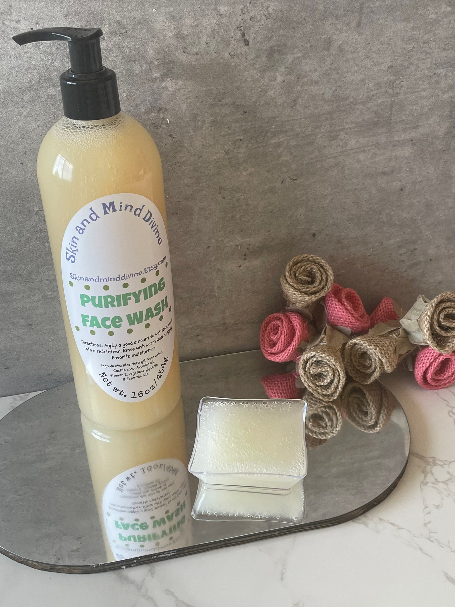 Natural Tea Tree Oil Face Wash Rose Water Facial Cleanser Etsy