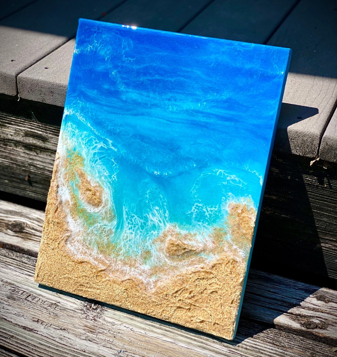 11x14 3D Realistic Ocean Wall Art Aerial View Wooden Panel Etsy