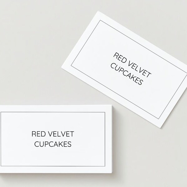 Minimalist Buffet Dessert Card Template 3.5 x 2 inches, Wedding Printable, Instant Download, Editable, Canva