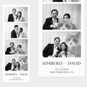 Photo Booth Strip Template, Wedding Photo Booth Overlay, Photo Booth Frame, Minimalist, Instant Download, Canva, Editable, 2x6