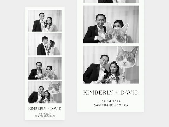 Photo Booth Strip Template, Wedding Photo Booth Overlay, Photo Booth Frame, Minimalist, Instant Download, Canva, Editable, 2x6