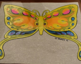 Vintage Roach BUTTERFLY 1972 Heat Transfer Full Color