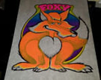 Vintage Rare "FOXY" DAY GLO Iron-On Transfer by Roach Classic 70's