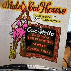 Mabel’s Cat House Rare 1970s Roach Original Heat Transfer Rare Last One