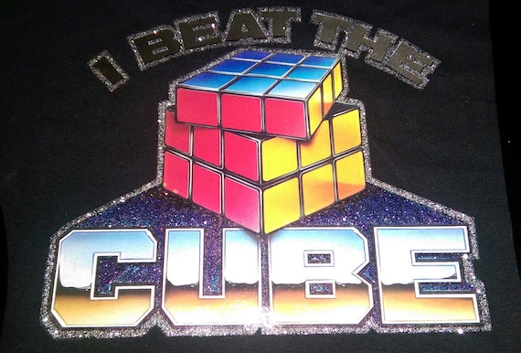 Vintage rare RUBIK CUBE Glitter Full Color Heat Transfer Last One