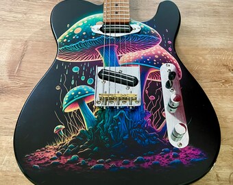 Cosmic Psychedelic Mushroom Custom Telecaster - Etsy
