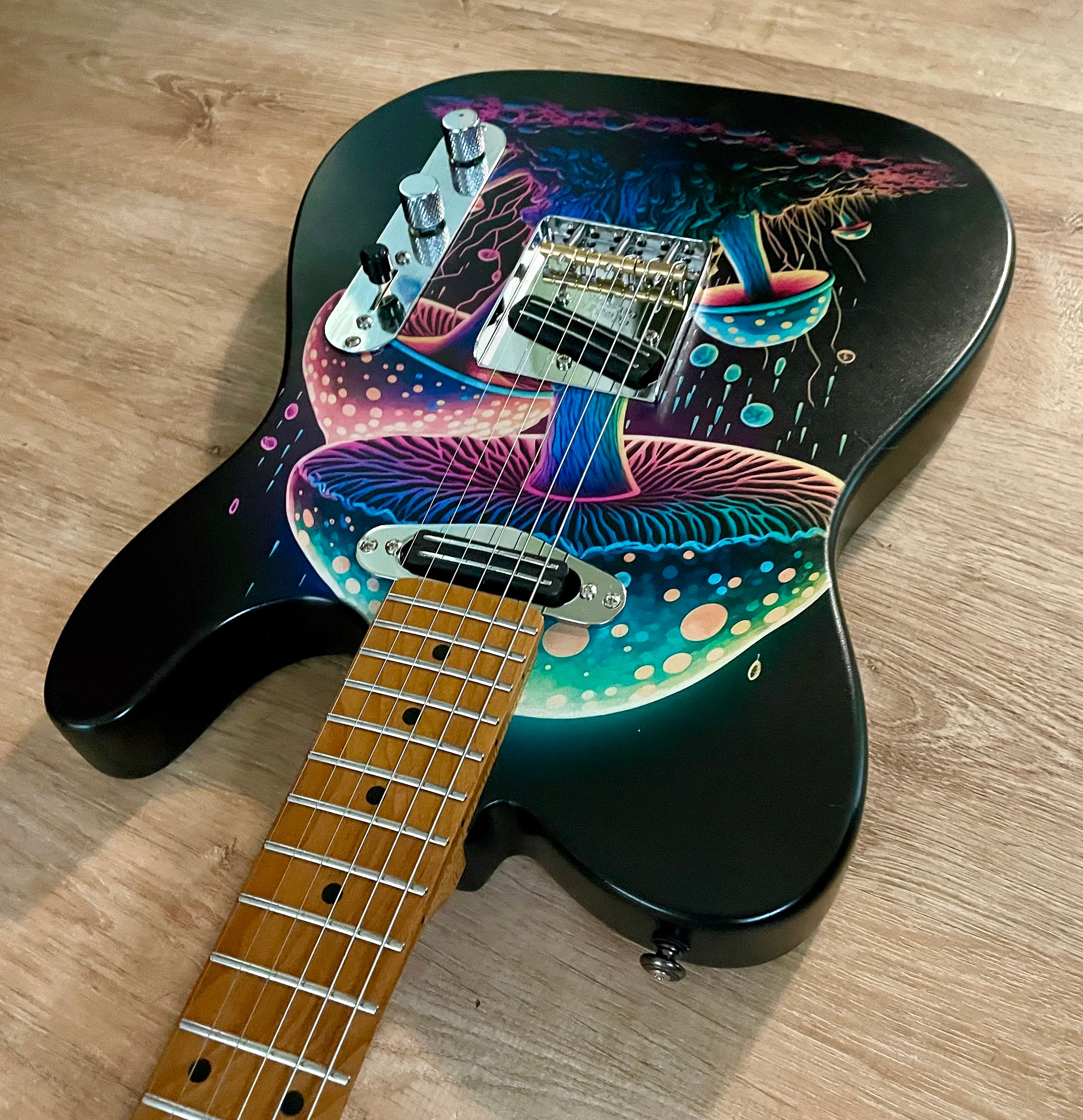 Cosmic Psychedelic Mushroom Custom Telecaster - Etsy