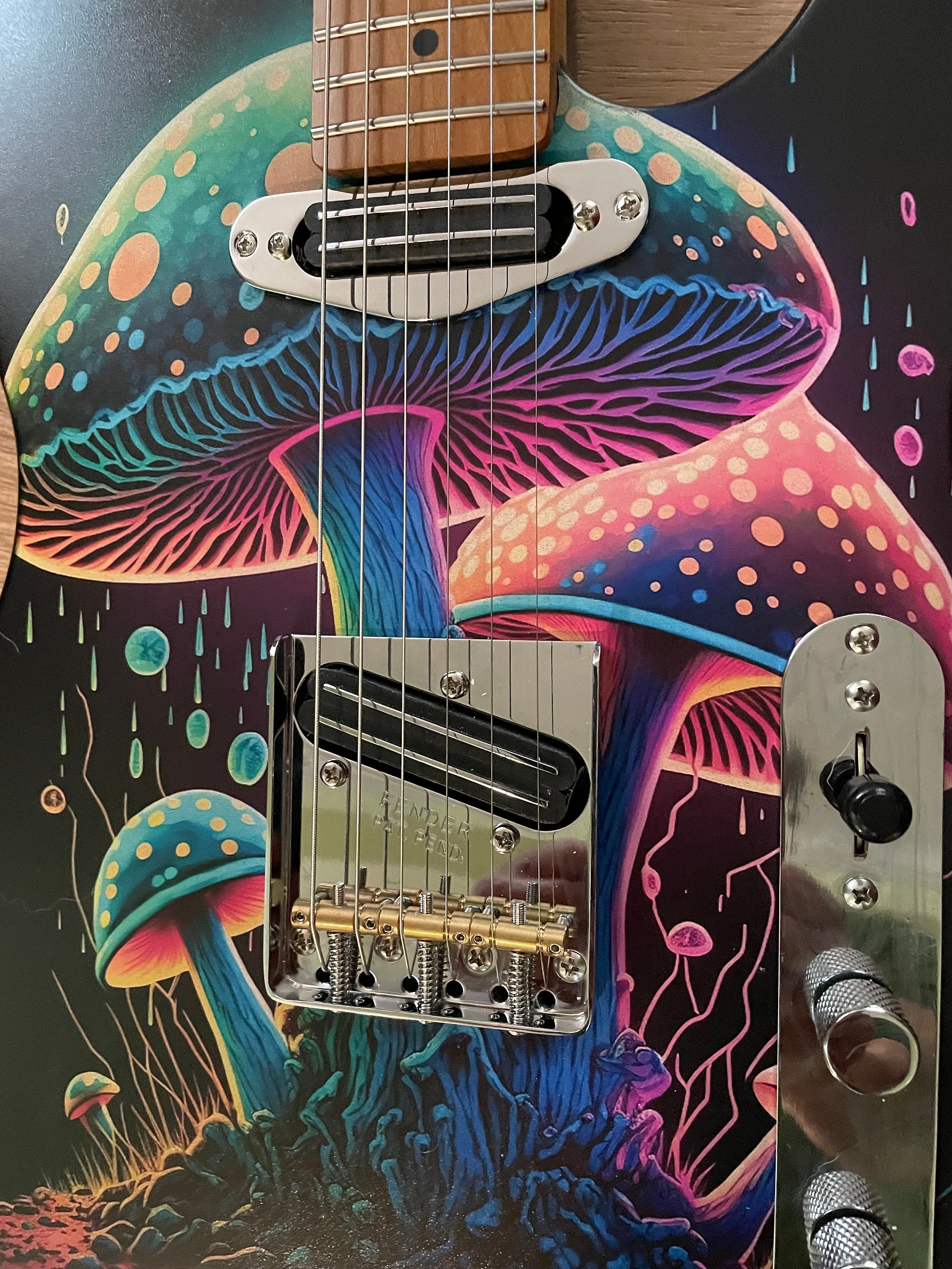 Cosmic Psychedelic Mushroom Custom Telecaster - Etsy