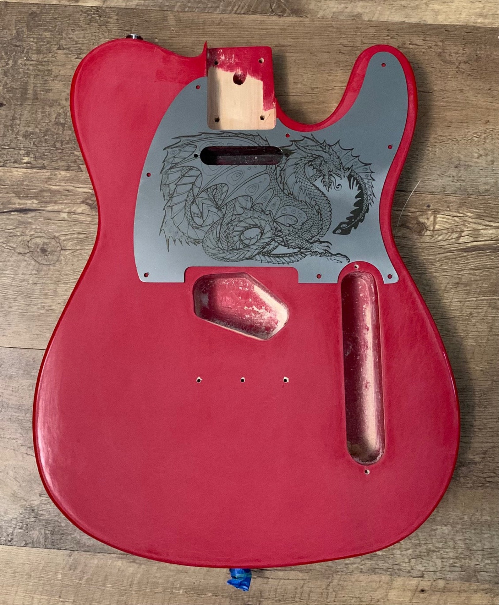 Dragon Engraved Steel Standard Telecaster 8hole Pickguard Etsy