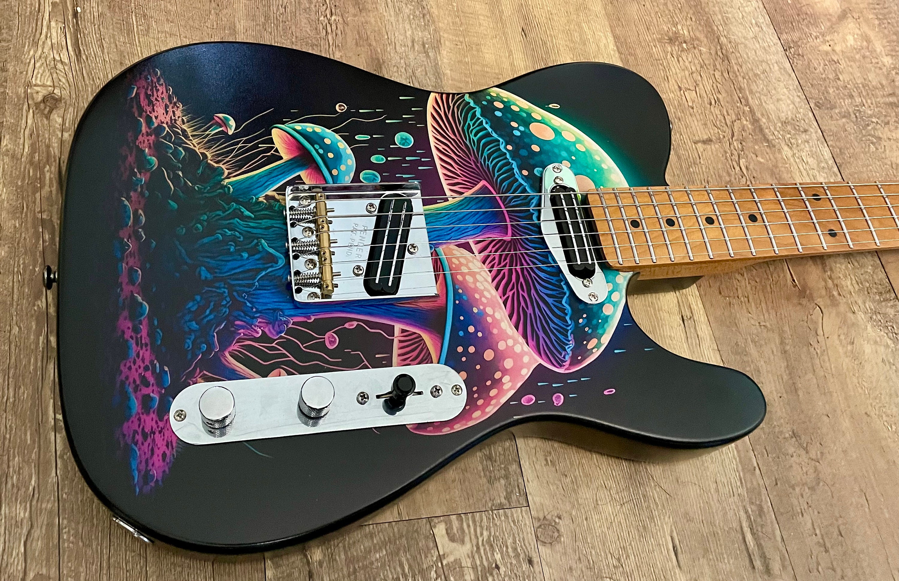 Cosmic Psychedelic Mushroom Custom Telecaster - Etsy