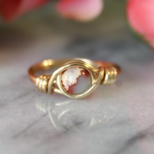 Impression Jasper Wire Wrapped Ring
