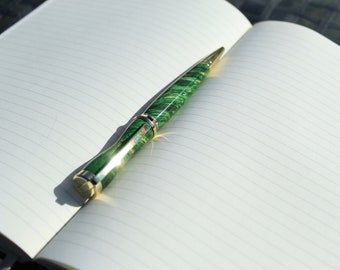 Handmade Green Elder Wood Ballpoint Pen