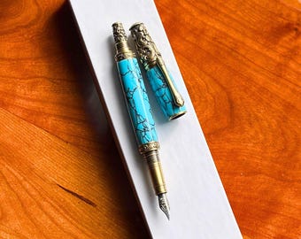 Pluma estilográfica turquesa