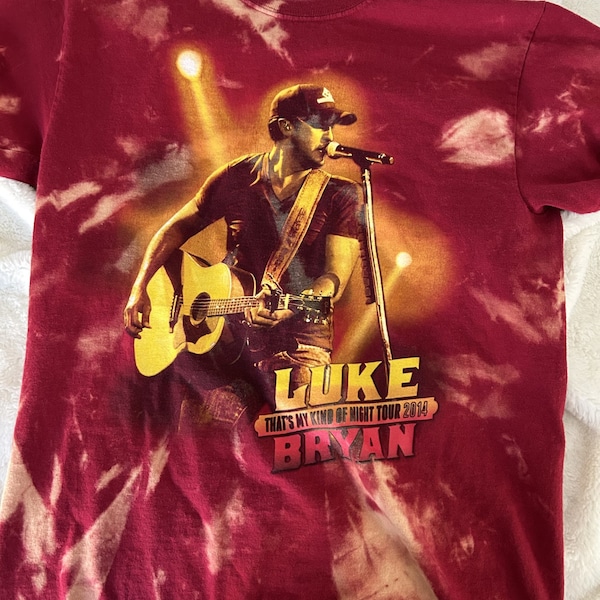 Luke Bryan Official 2014 That's My Kind Of Tour Tour Shirt Custom Acid Washed Size Adult Small