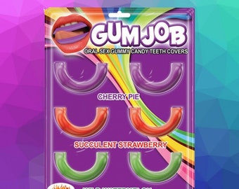 Gum Job Oral Sex Gummy Candy - Teeth Covers for Ultimate BJ. Cherry Pie, Wild Watermelon, Strawberry Flavors