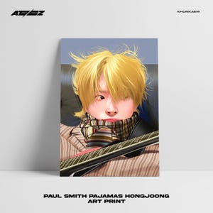 Impression d'art ATEEZ Hongjoong Paul Smith Pyjama (fanart K-POP, art de fan numérique, affiche, carte postale)