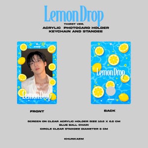 Portachiavi e supporto portafoto in acrilico ispirato a ATEEZ "Lemon Drop Thirst Ver."