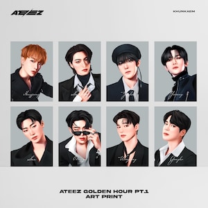 Stampe fan art di ATEEZ Golden Hour Pt.1 (fan art K-POP, fan art digitale)