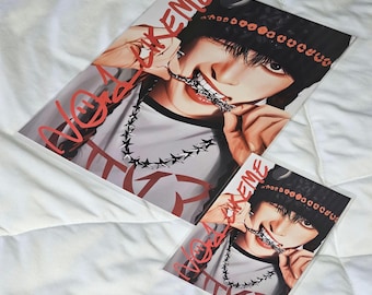 ATEEZ Hongjoong Rockstar Fan Art Print (K-POP Fanart, Digital Fanart, ateez art poster postcard)