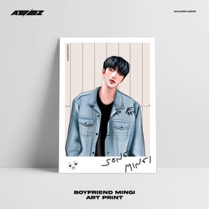 Impression d'art ATEEZ Boyfriend MINGI (fanart K-POP, art de fan numérique, carte postale, affiche)