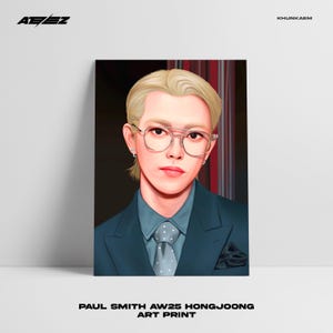 Impression d'art ATEEZ Hongjoong Paul Smith AW25 (fanart K-POP, art de fan numérique, affiche, carte postale)