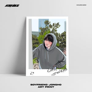 Stampa artistica del fan di ATEEZ Boyfriend JONGHO (fanart K-POP, fanart digitale, cartolina, poster)