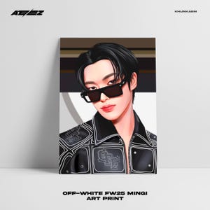Stampa artistica ATEEZ Mingi Off-White FW25 (K-POP Fanart, Fanart digitale, Poster, Cartolina)
