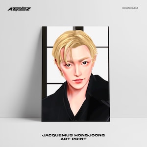 Impression d'art ATEEZ Hongjoong Jacquemus FW25 (fanart K-POP, art de fan numérique, affiche, carte postale)