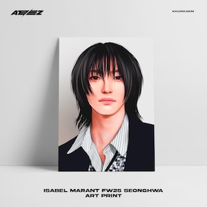 ATEEZ Seonghwa Isabel Marant FW25 Stampa artistica (K-POP Fanart, Fanart digitale, Poster, Cartolina)