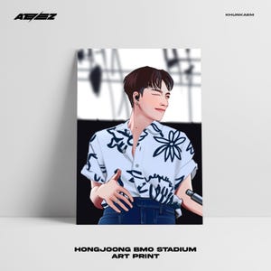 Stampa artistica dello stadio BMO di Hongjoong di ATEEZ (fanart K-POP, fanart digitale)