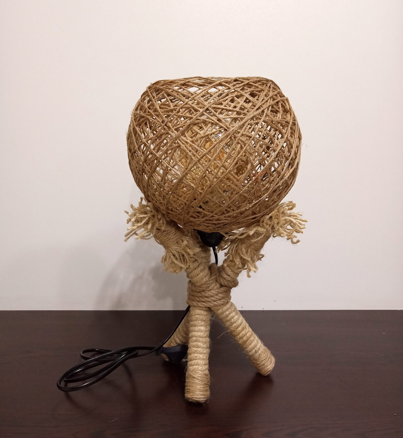 Jute Table LampDecorative Table LampHandmade Table Lamp Etsy