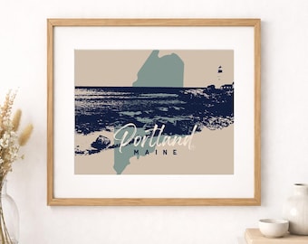 Portland Maine Print – City Wall Art, Travel & Location Decor, New Home Gift, Realtor Gift