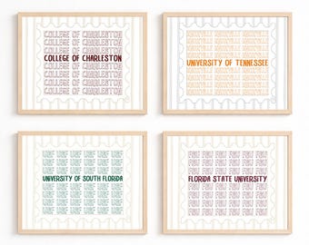 Custom College Stamp Print – University Wall Art, Graduation Gift, Dorm Decor