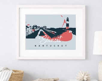 Siasconset Nantucket Massachusetts Print | 'Sconset | Coastal New England Beach House Wall Art