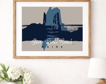 Goose Rocks Beach Maine Print | Coastal Wall Art | New England Beach House Décor