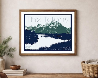 Teton Range Wyoming Print 83001 | Mountain Wall Art | Rustic Cabin & National Park Décor