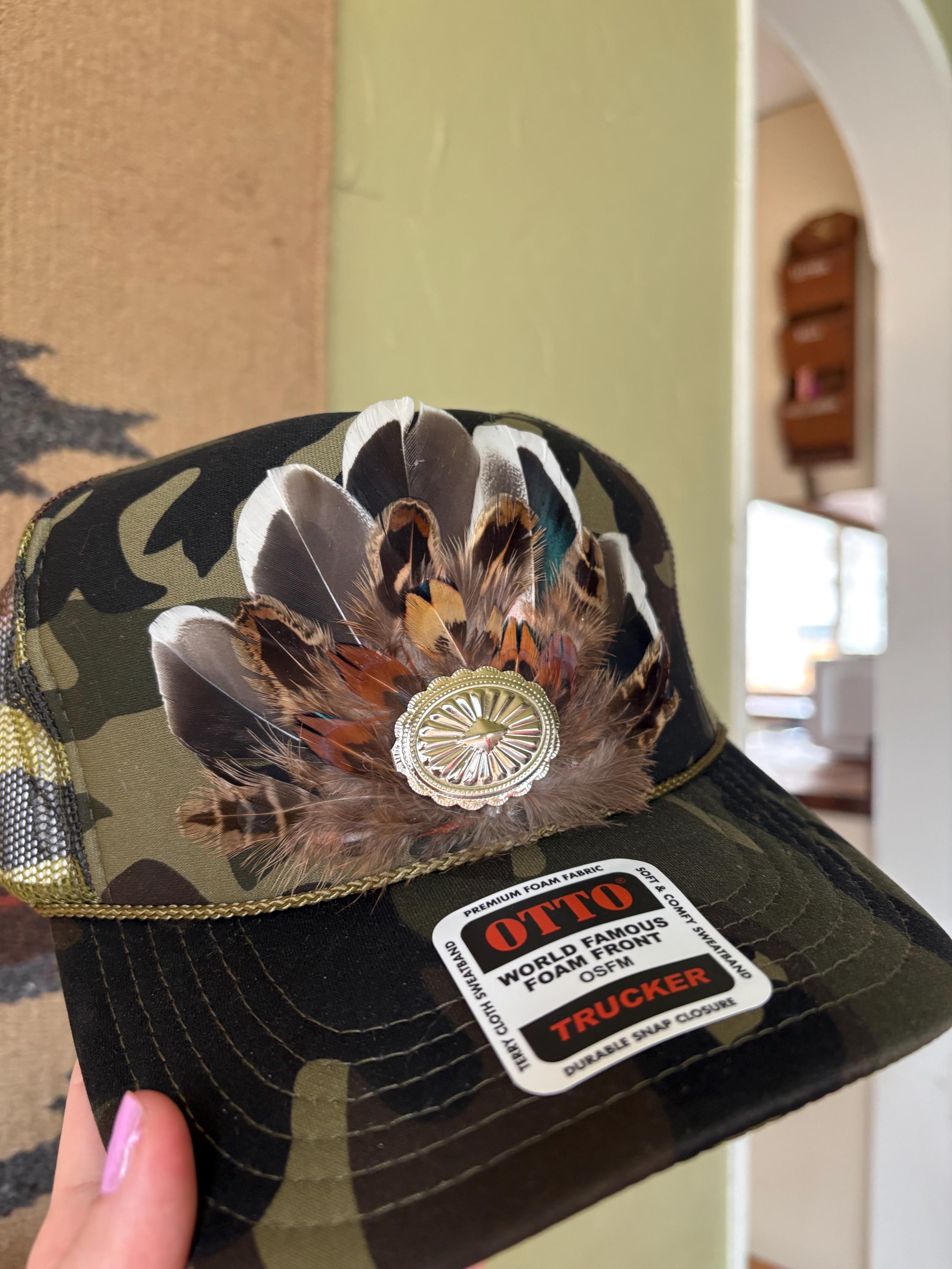 Camo Feather Trucker Hat - Etsy display picture 2